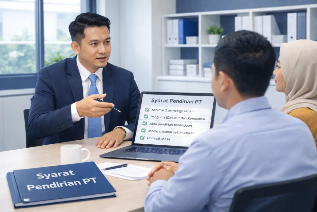 Ilustrasi profesional memahami Syarat Pendirian PT untuk bisnis resmi
