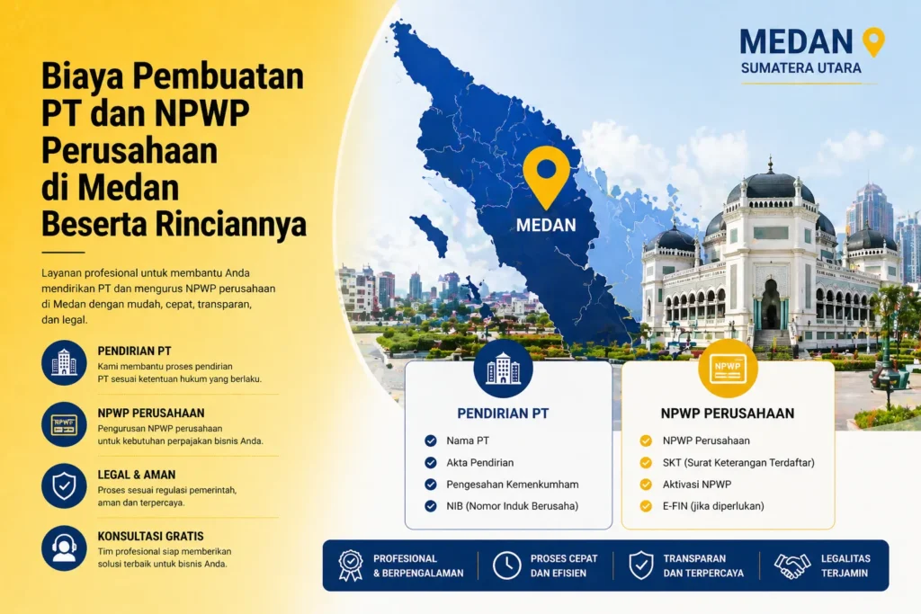 biaya pembuatan PT dan NPWP perusahaan di Medan beserta rinciannya